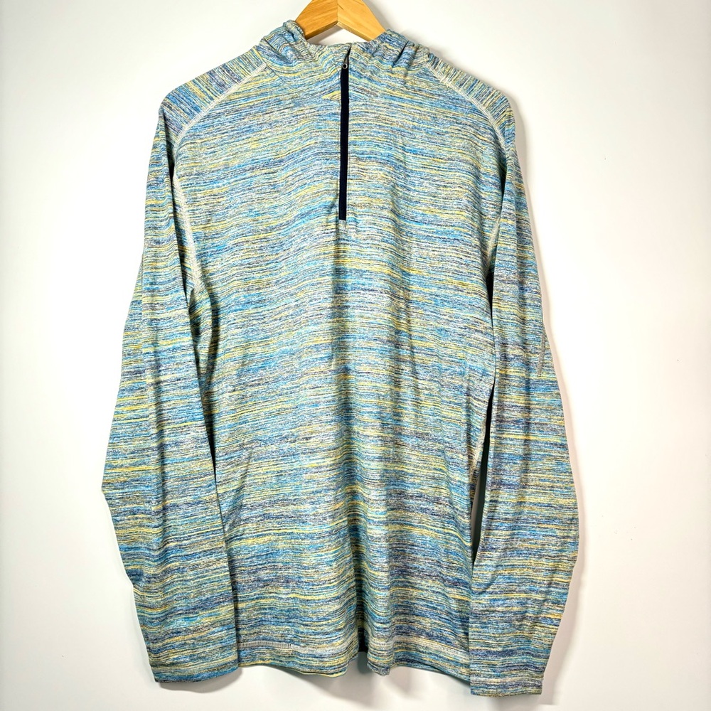Lululemon Men’s Blue Gray Half Zip Long Sleeve with Hood Size XL